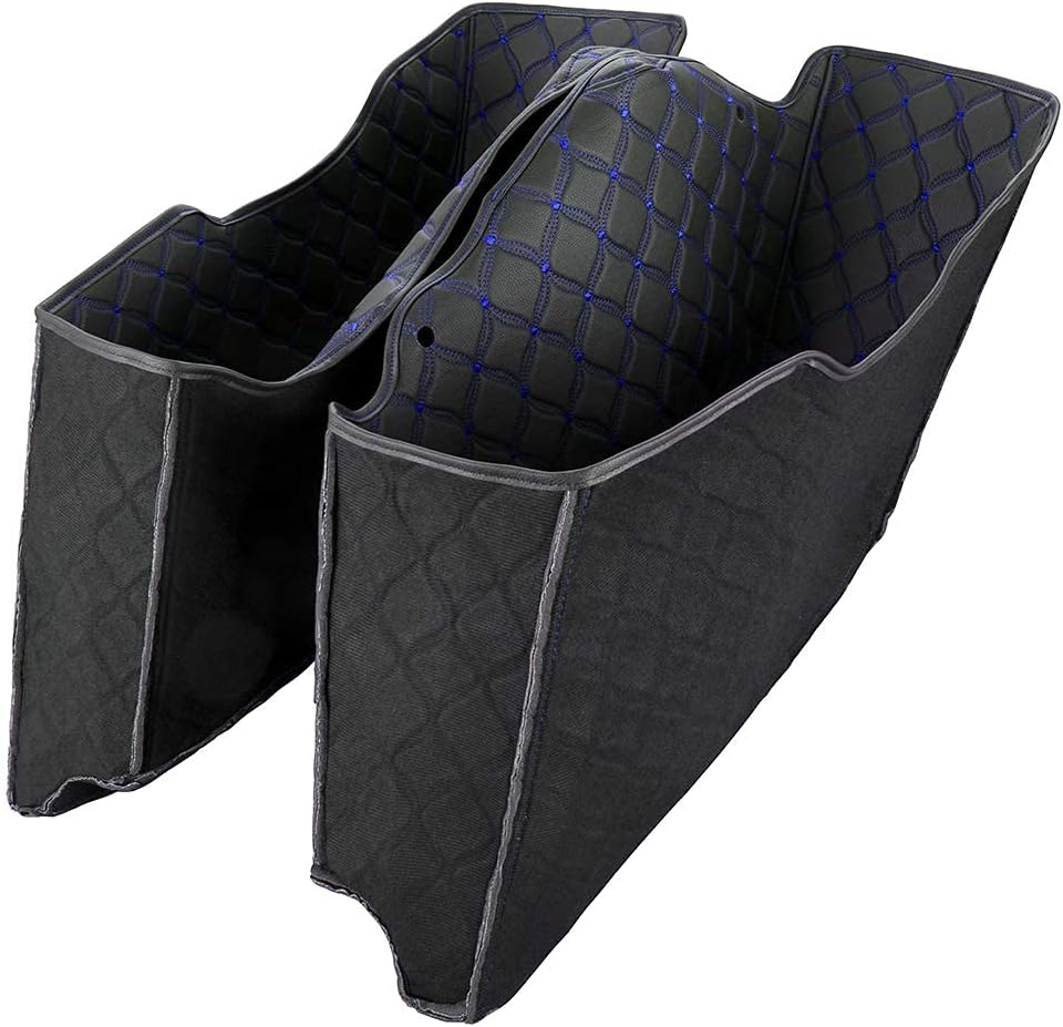 Advanblack Saddlebag Liners Carpet Insert Fits for 2014-2021 H-D Touring Road King Electra Road Street Glide Ultra Classic Hard Saddlebags (CVO Style/OEM Tapered Saddlebags, Blue)