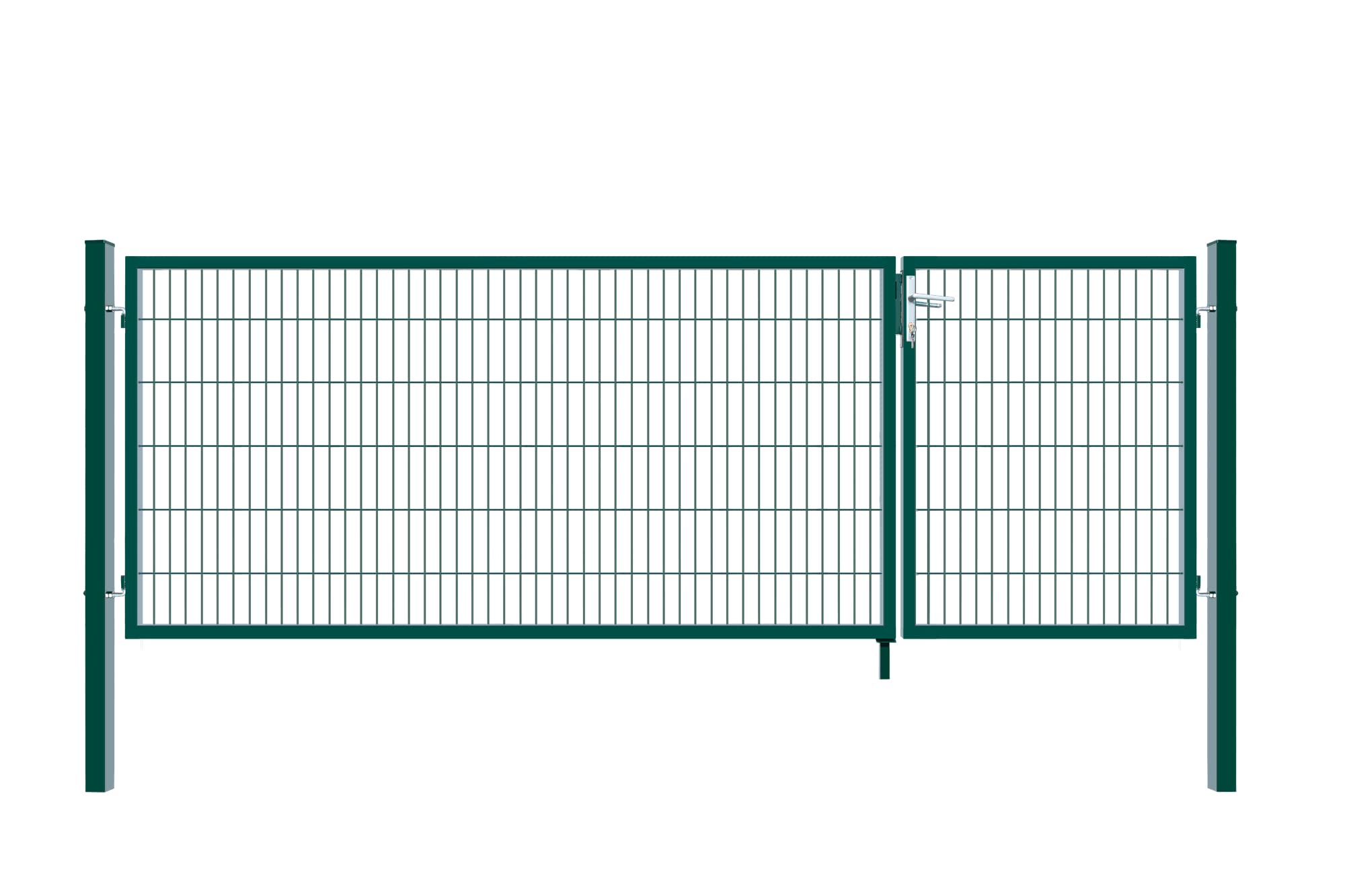 Home Deluxe - Doppelflügel Gartentor ADITUS - Grün, 160 x 350 cm - inkl. Griff, Schloss, Schlüsseln und Bodenverriegelung I Gartenpforte Einfahrtstor Hoftür