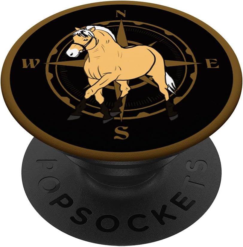 Fjord Horse, Fjord with Wind Rose, a Pony Fan, Cute Horses PopSockets Swappable PopGrip