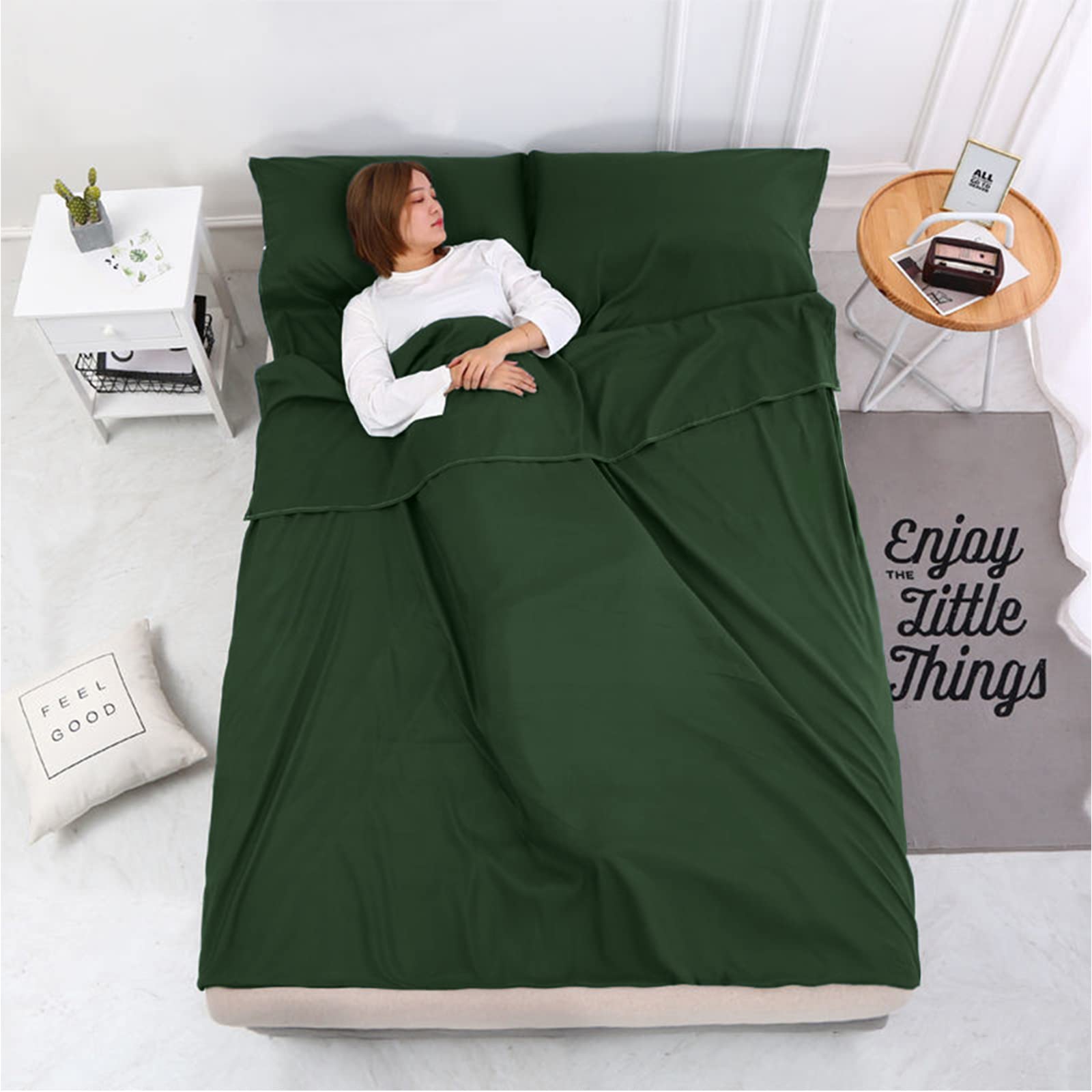 V VILISUN Sac De Couchage Sac De Couchage Léger Portable Dirt-Proof Travel Camping Sheet Light And Compact Idéal Résistant à La Saleté Pour Les Voyages En Plein Air Randonnée Hôtels Pique-Nique En