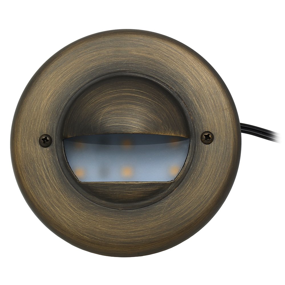 Lightkiwi Y6572 Integrated LED Half Moon Bay 12 Volt Low Voltage Brass Step Light