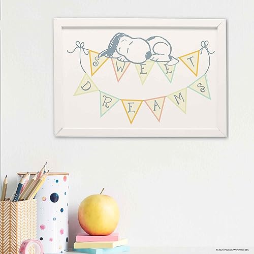 Vista 47 de Open Road Brands Peanuts Snoopy 'Tis the Season to Eat Cookies - Arte de pared de madera enmarcada - Bonita imagen de Navidad de Snoopy