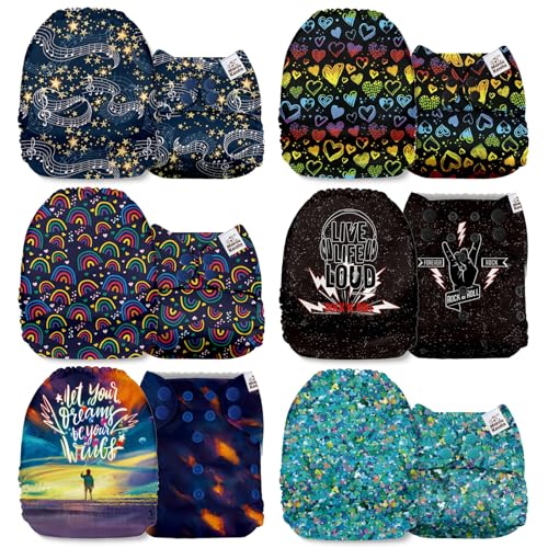 Image of Mama Koala 1.0 Cloth Diapers for Babies, 6 Pack Pocket Shell Only (NO Inserts) - One Size Washable and Reusable Pocket Diapers for Newborns and Toddlers - 160033
