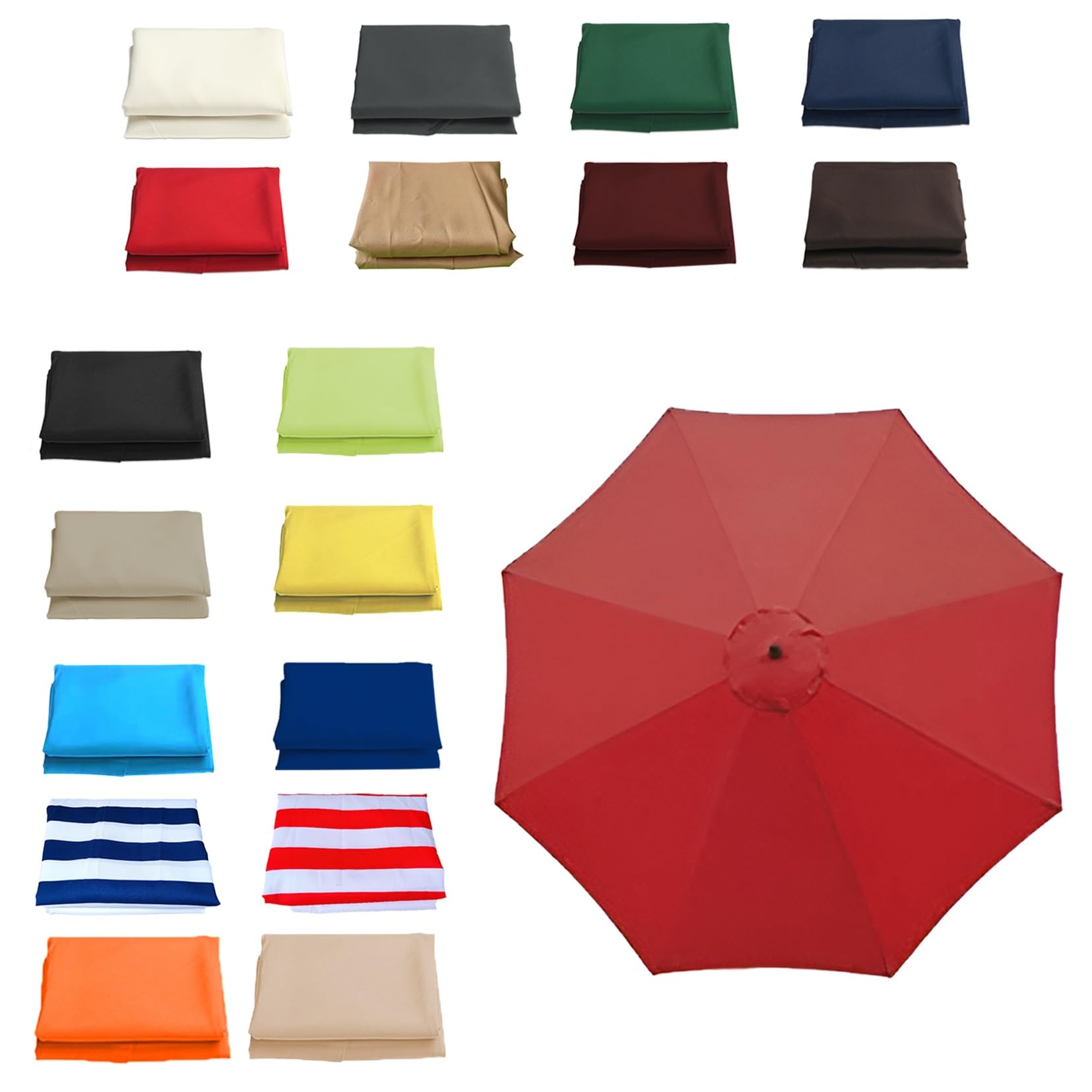 Pink Palm Patio Umbrella Replacement Canopy Top 11.5FT 9.8FT 8.8FT 8.2FT Parasol Canopy Cover for Outdoor Backyard Pool Umbrellas Cantilever Parasol Replacement Cover(Red,8 RIBS/250CM(8.2FT))