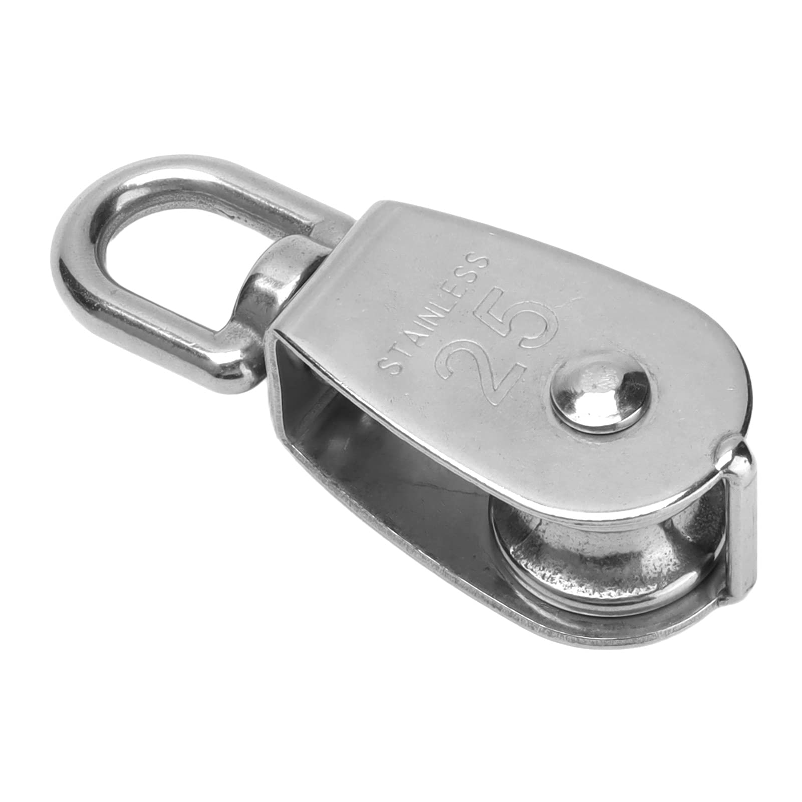 Gancho de elevación de cuerda de alambre de acero inoxidable para grúa de bloque de polea única para objetos pesados (M25)