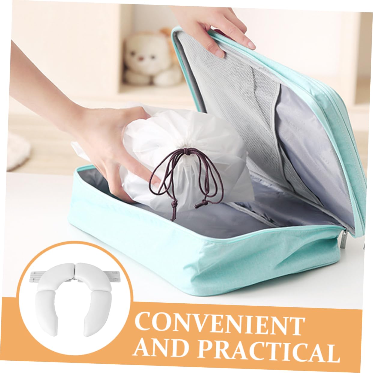 Riduttore Wc Ragazzo Ragazza Pieghevole Bianco per Viaggio, Sedile Training | Pp Pvc Abs, Superficie Morbida e Confortevole, Facile da Pulire, Finitura Precisa
