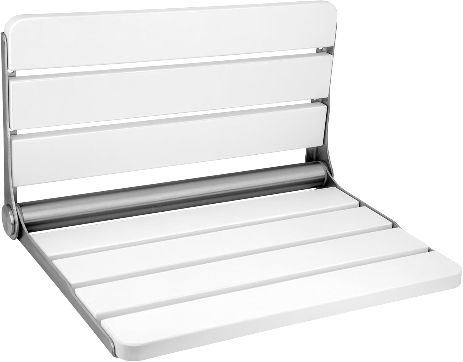 18" Folding Shower Seat Wall Mounted,Fold Down Shower Bench for Small Shower Space, Home Care Wood Stool for Inside Shower 18 Inchs White