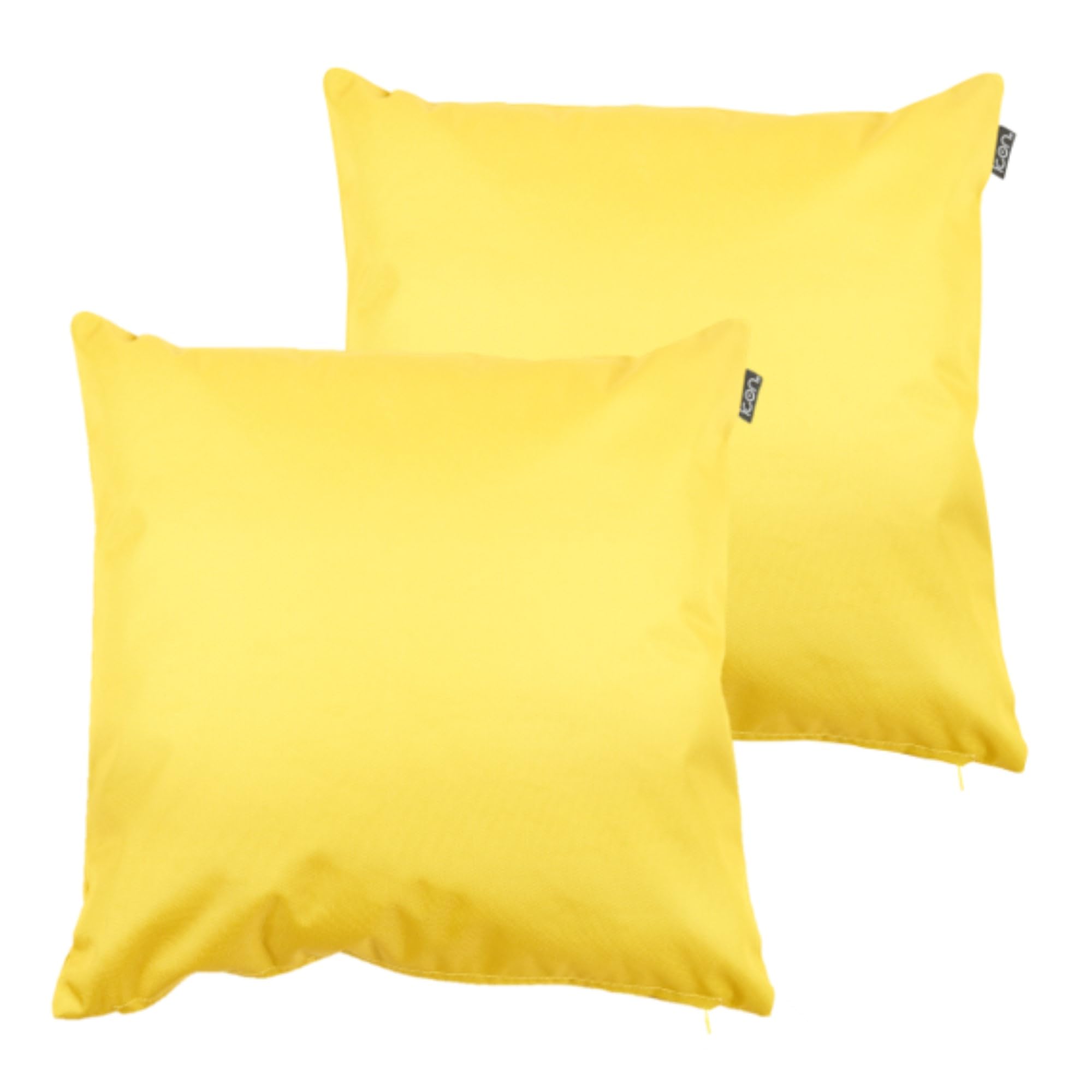 Bean Bag Bazaar Yellow Outdoor Cushions Filled, Plain Collection, Set Of 2, 43Cm X 43Cm, Water Resistant, Outdoor Cushions For Garden Furniture, Garden, Patio