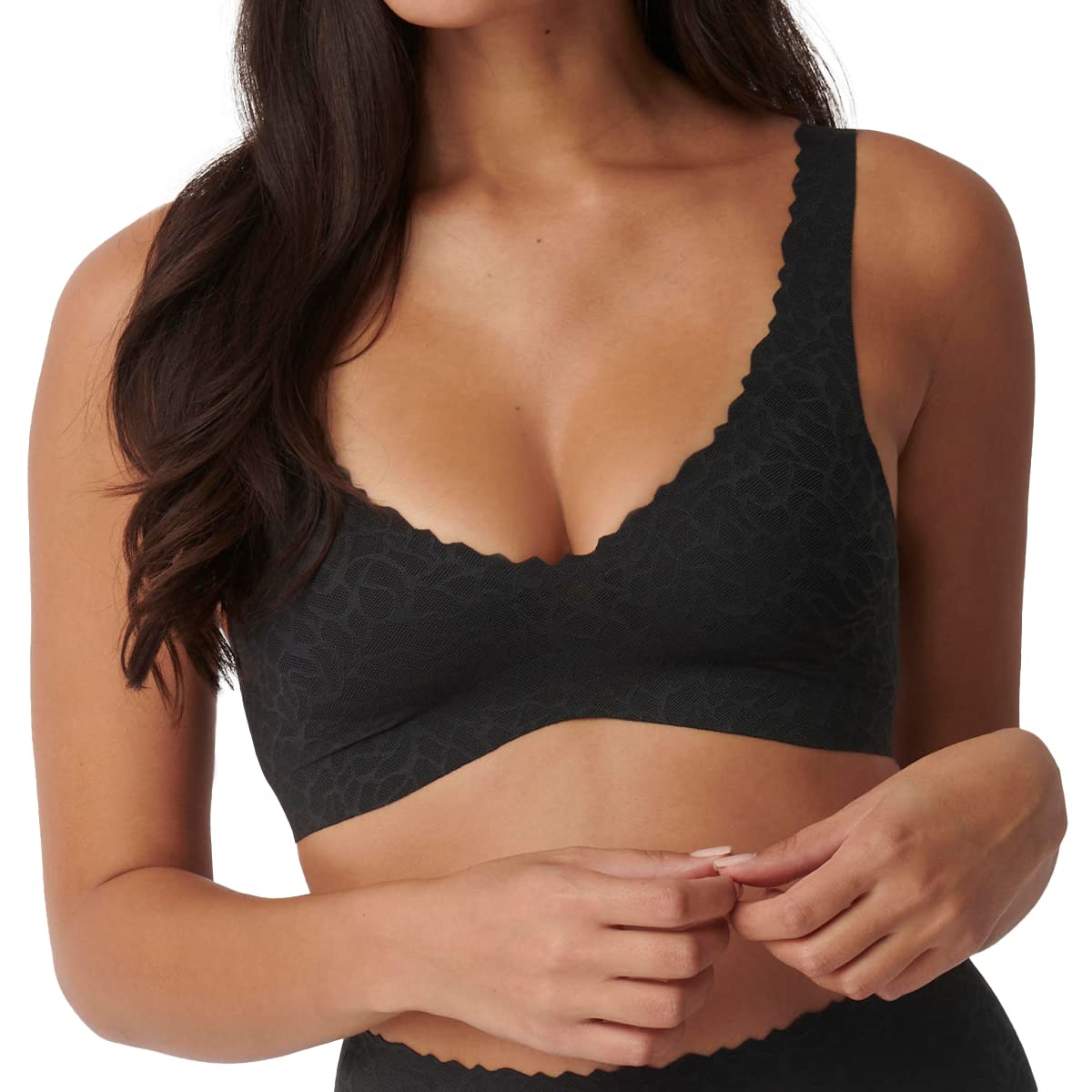 Sloggi Women's Black Zero Feel Lace 2.0 Bralette,