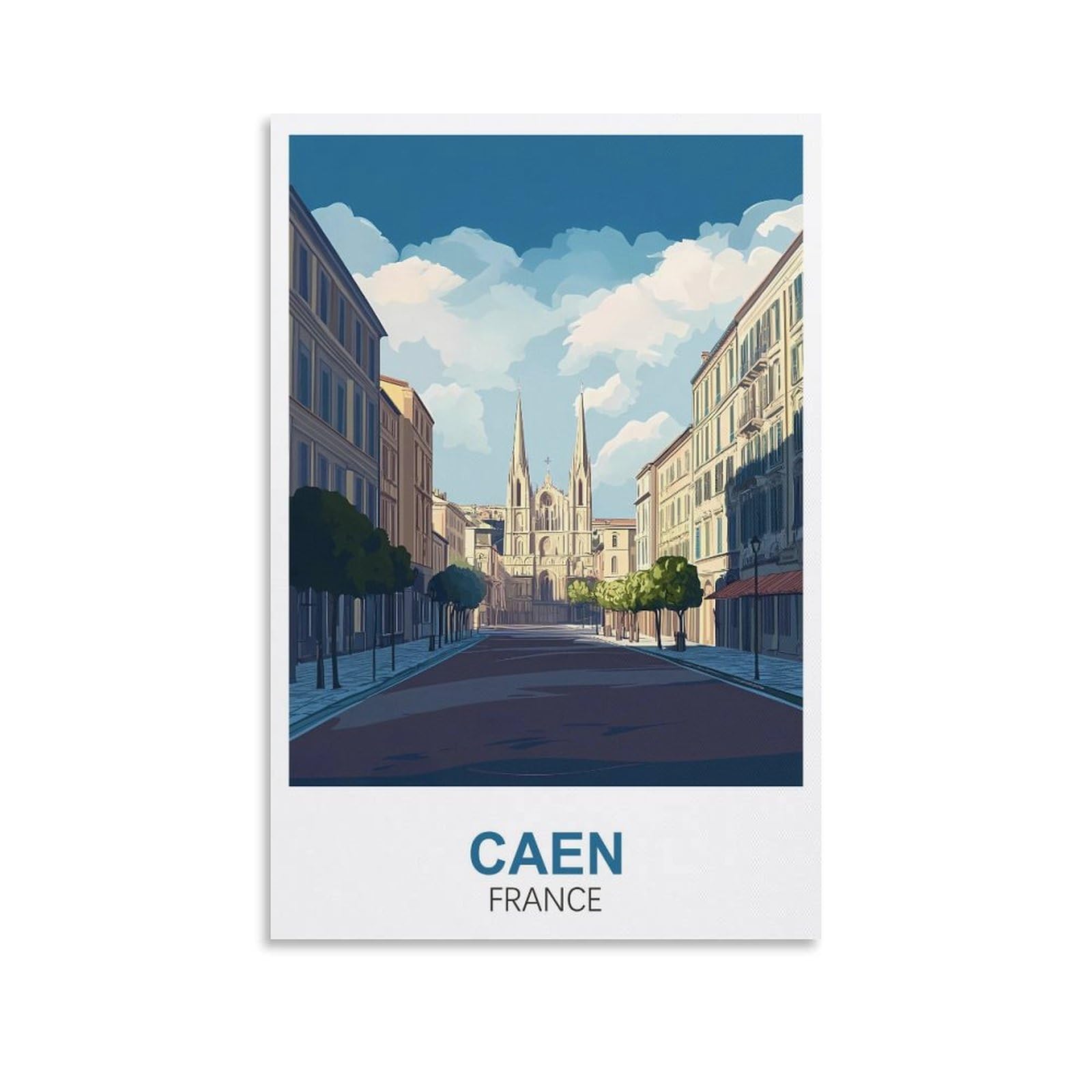 EZMLFA DIY Diamond Painting,Caen France 5D Landscape Diamond Painting Kits for Adult, Gem Art Crystal Art Kits for Adults, for Home Wall 40x40cm