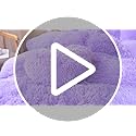 Faux Fur Fluffy Lavender Comforter Cover King Set – Plush Faux Fur Lavender Bedding 3-Piece Set (1 Duvet Cover + 2 Furry Pillow Shams) Cozy Bed Set
