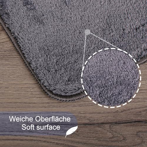 Tapis de bain anthracite 50x80 cm lavable en machine pour douche
