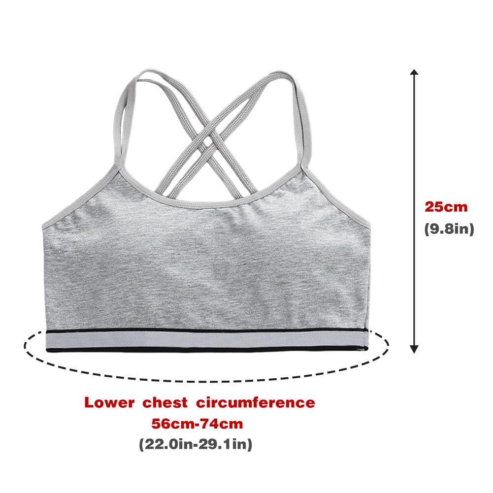 4 Ensemble de Fille Brassiere Soutien-Gorge Sport+Culotte, Ensemble Culotte Coton Sport sous-vêtement Ensemble Soutien-Gorge Brassière Ensemble Soutien-Gorge Slip pour Filles 8 à 16 Ans