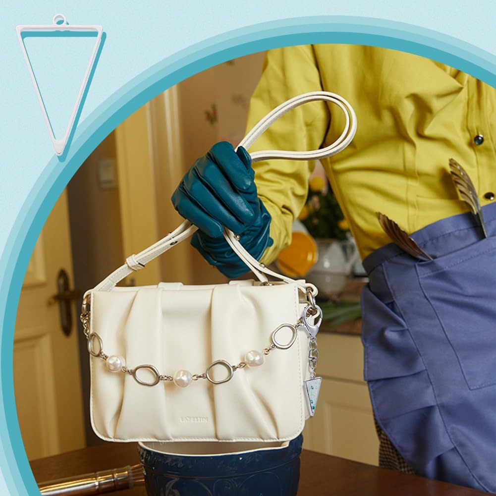 UNICRAFTALE 16Pcs Stainless Steel Triangle Open Back Bezel Pendants 37x23mm Frame Pendants Charm Epoxy Resin Geometric Tray Pressed Flower Jewelry Blank Charms for UV Resin Making - Image 6