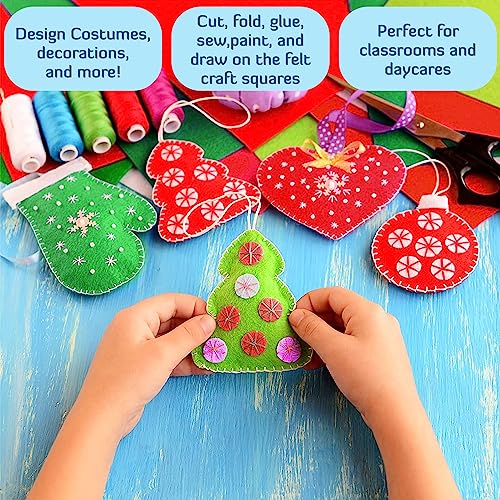 Image of Lakeer A4 Felt Sheets, Pack of 10, Red, 1mm Thick Stiff Fabric, 29.7 x 21 cm, for Kids School DIY Crafts, Patchwork, Embroidery and Sewing Projects