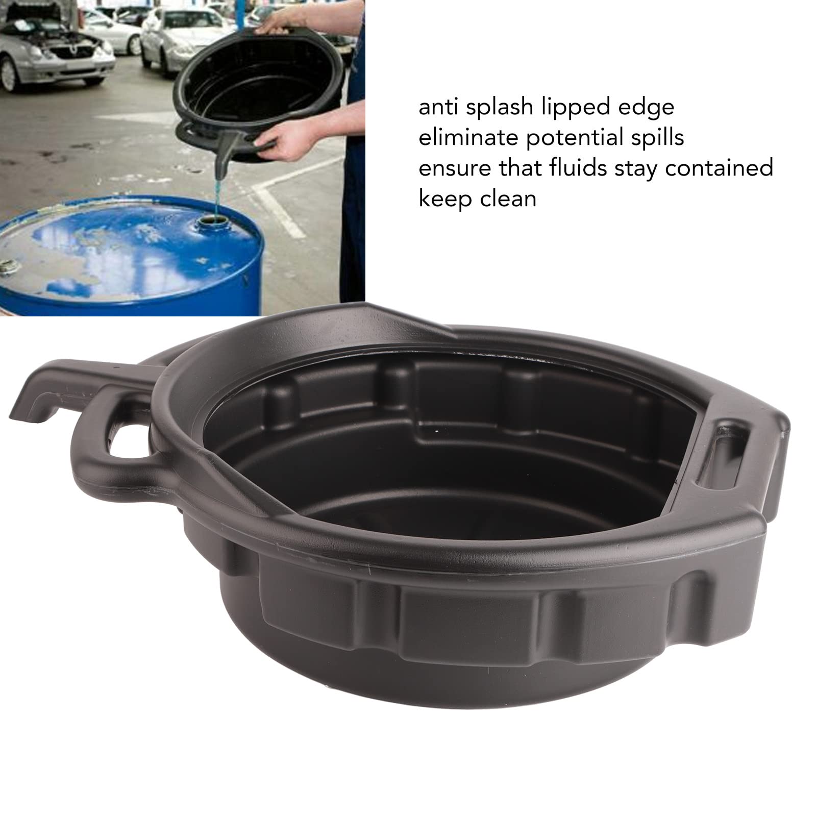Bandeja de Drenaje de Aceite Portátil Bandeja de Drenaje de Aceite Portátil Bandeja de Cambio de Aceite de Coche Anticongelante Negra Herramienta de Reparación de Automóviles (15L)