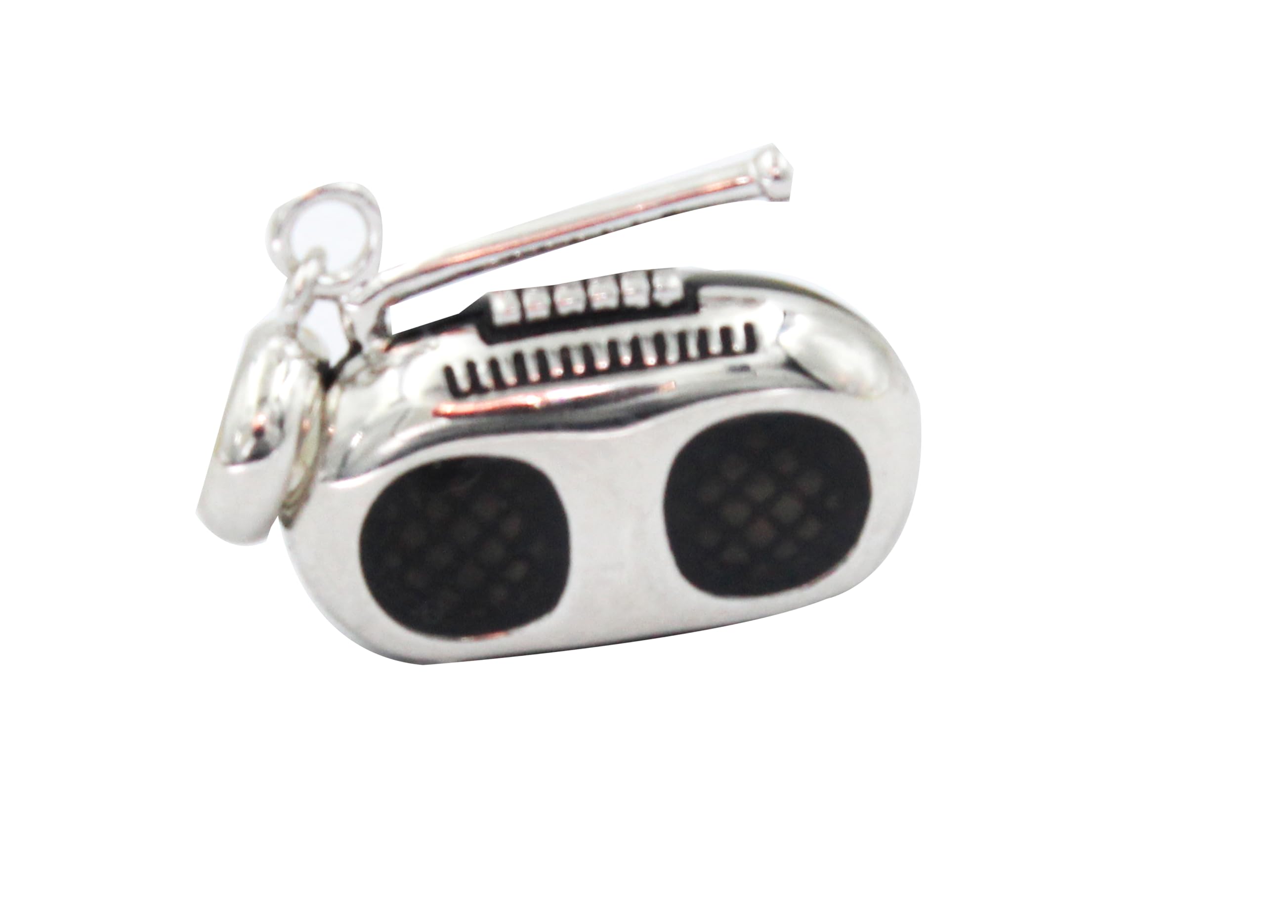 925 Sterling Silver Mini Boombox Charm Retro Music Speaker Pendant-image-19