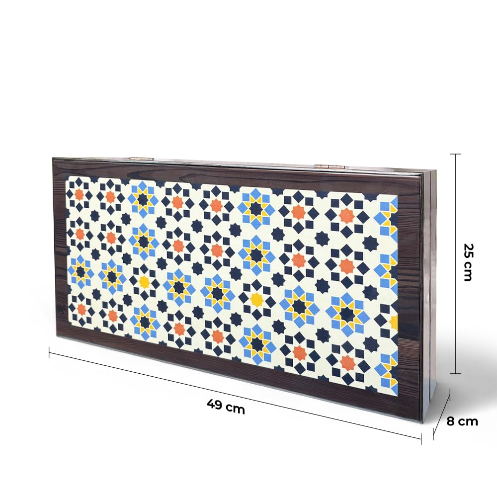 Biggdesign Star Backgammon | Custodia magnetica in MDF con fondo antigraffio, finitura verniciata a 2 strati