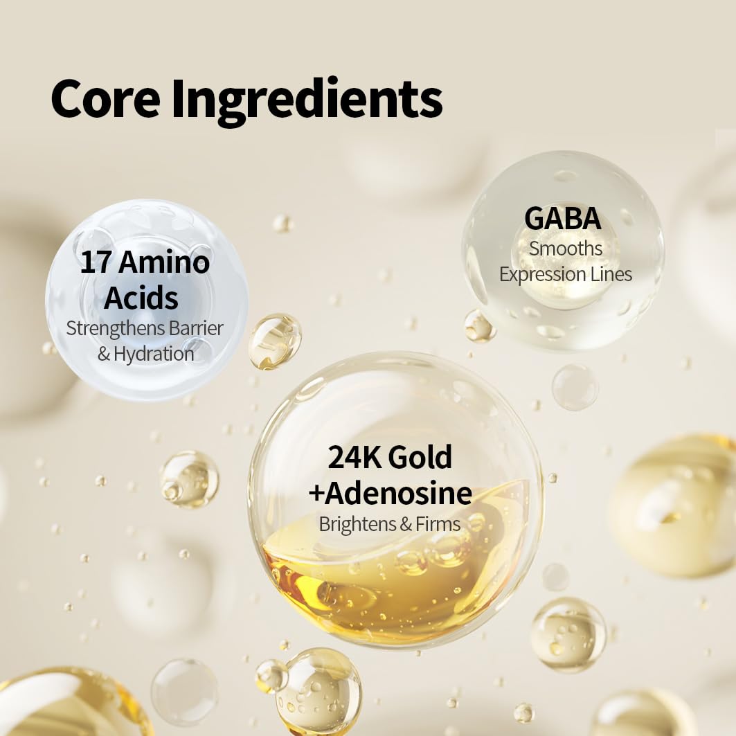 1.618 Intensive Wrinkle Care Cream — Korean Anti-Aging Face Moisturizer with 24K Gold, GABA, 17 Amino Acids & Adenosine | Hydrating & Firming, 3.52 oz
