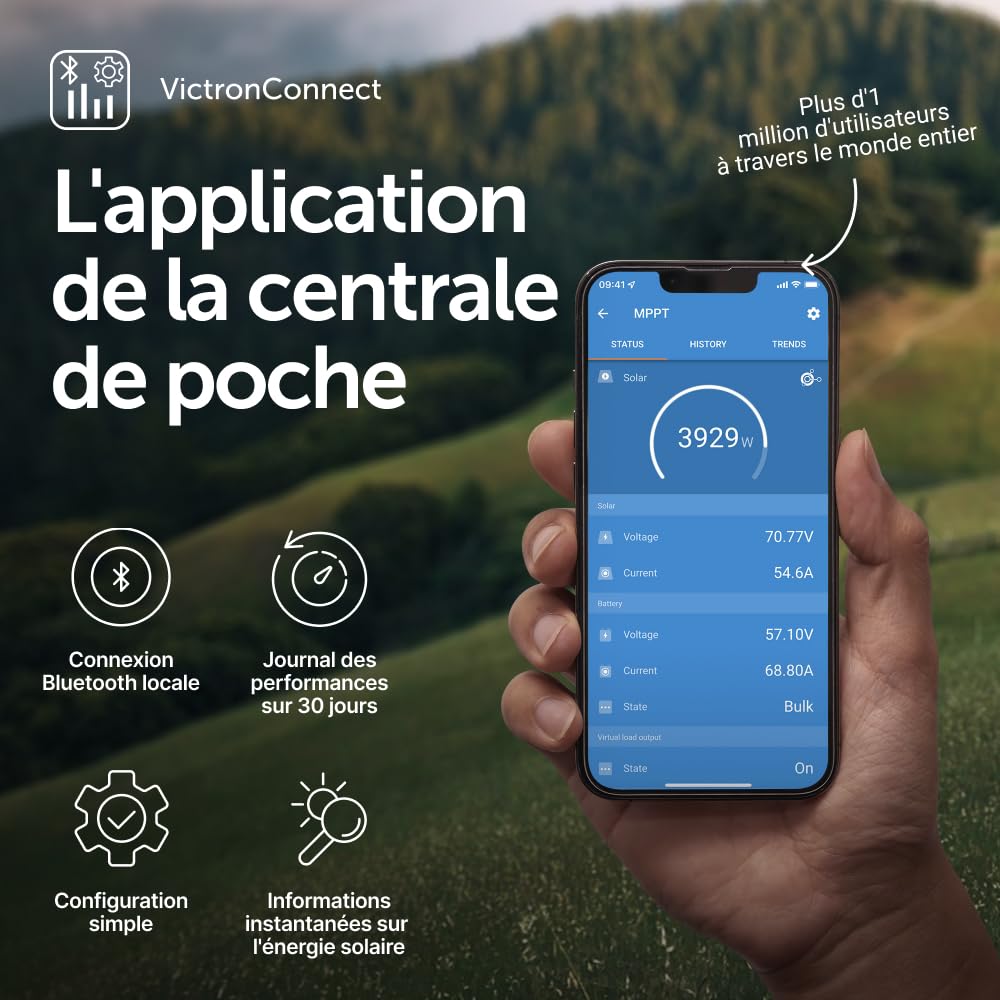 Victron Energy SmartSolar MPPT 75V 10 amp 12/24-Volt Contrôleur de Charge Solaire (Bluetooth)