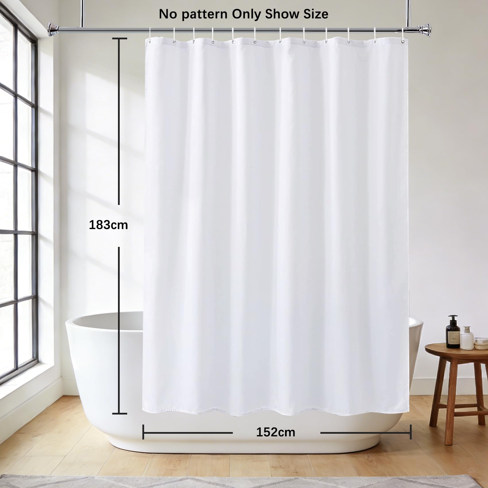 Tenda Da Doccia Lunga Con Fiori Rosa E Botanica - 183x198 Cm, Floreale Selvatico Con 12 Ganci Inclusi
