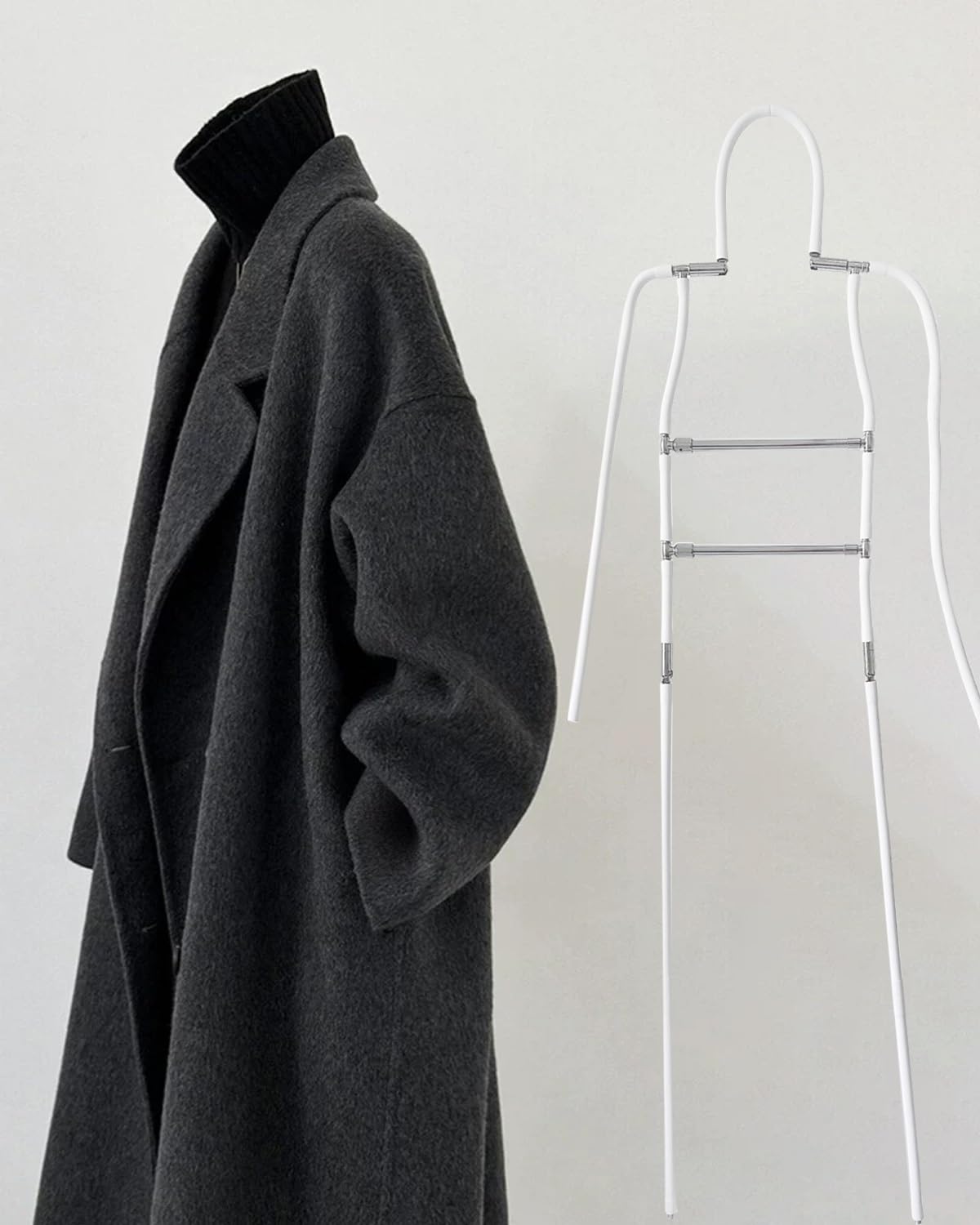 Mannequin Hanger Dress Form Mannequin Clothes Rack for Coat, Photography Clothing Display Hangers with Telescopic Stand, Adjustable Body Shape Laundry