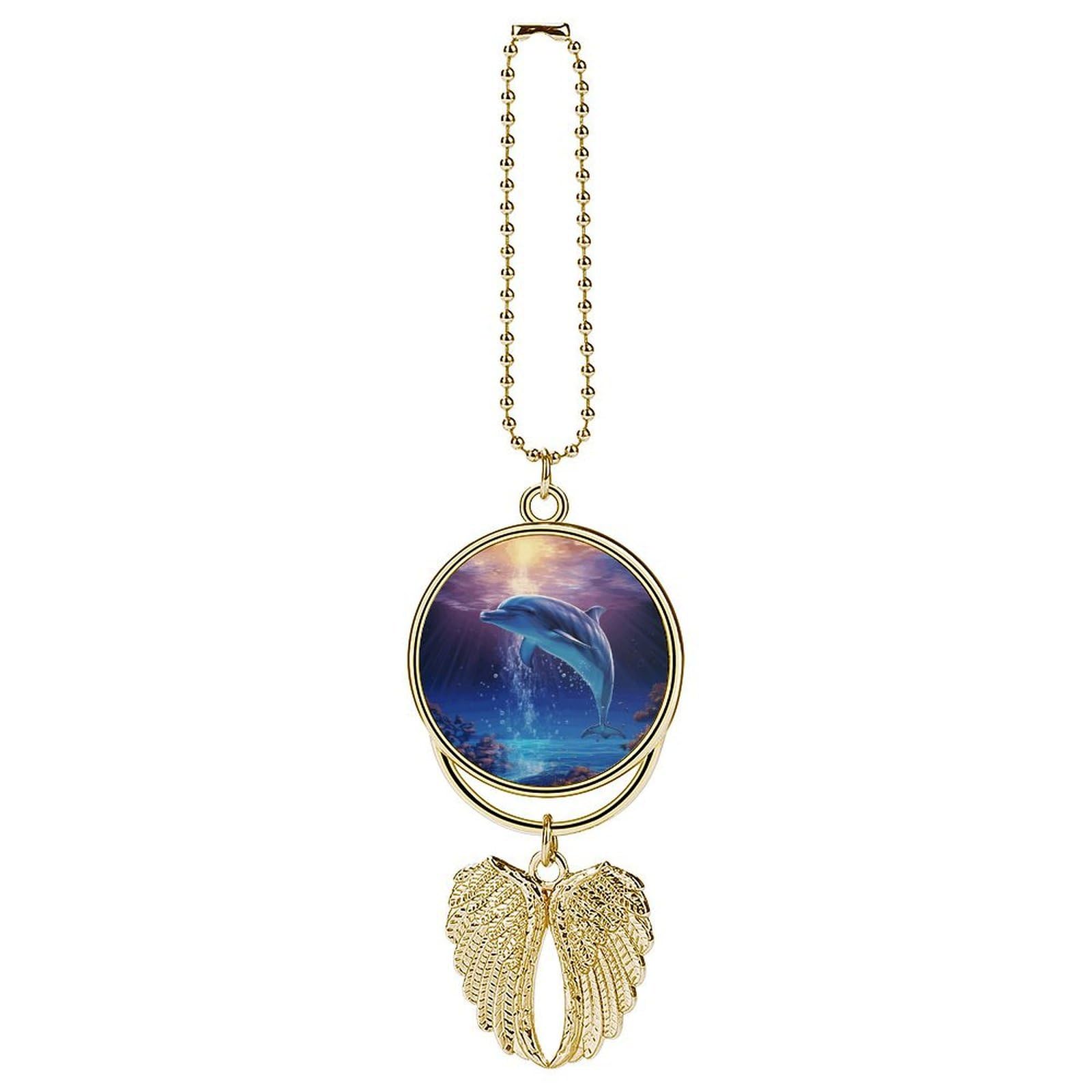 Ocean Dolphin Car Charm Alloy Car Rear View Mirrors Hanging Ornaments Stylish Car Pendant Funny Auto Hanging Accessories Car Hanging Ornaments Gift for Women Men