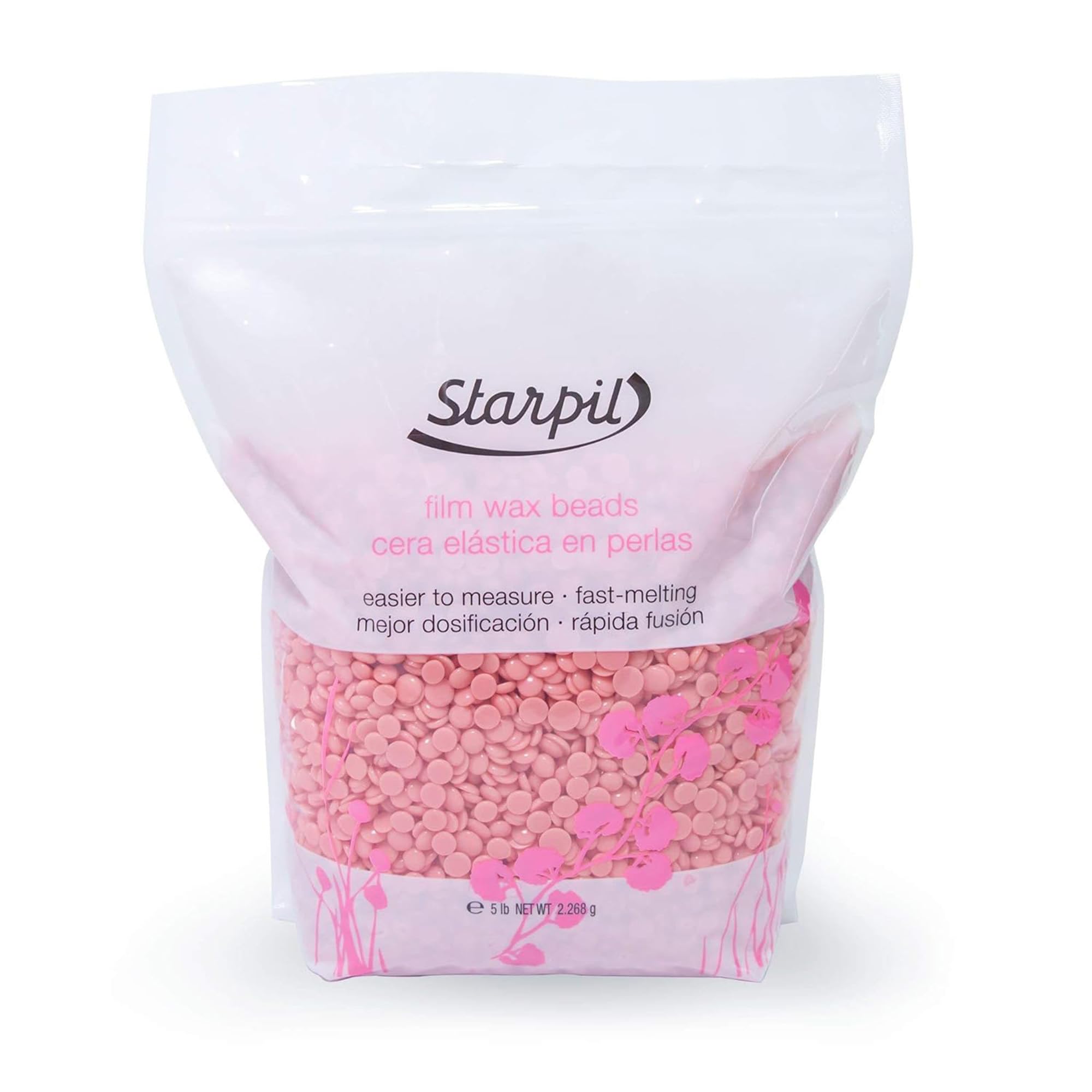 Wax - Stripless Pink (Polymer Blend) - Low Temperature Film Hard Wax Beads for Painless Hair Removal - 5lb/80oz Bag, 2.2 Kilo Pack