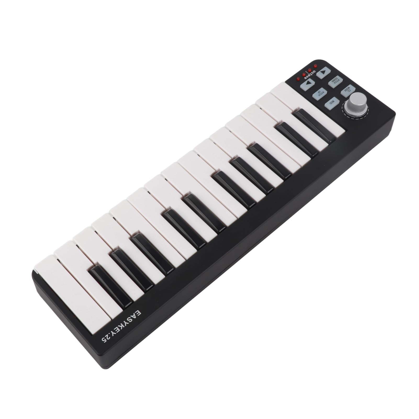 Controlador de Teclado MIDI Controlador USB Compacto de 25 Teclas para Win 11 10 8 7 Vista OS X Producción Musical Negro
