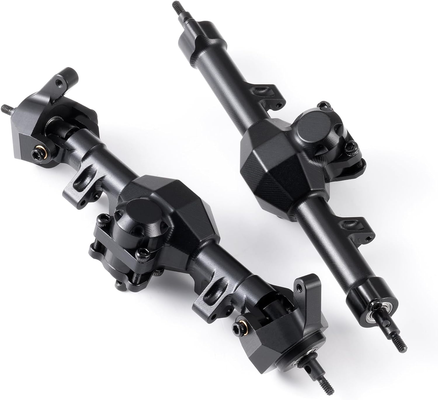 1/24th Alloy Front & Rear Axles for 1/24 SCX24 C10 JLU Gladiator Bronco Deadbolt RC Crawler Car (Front & Rear Axles)