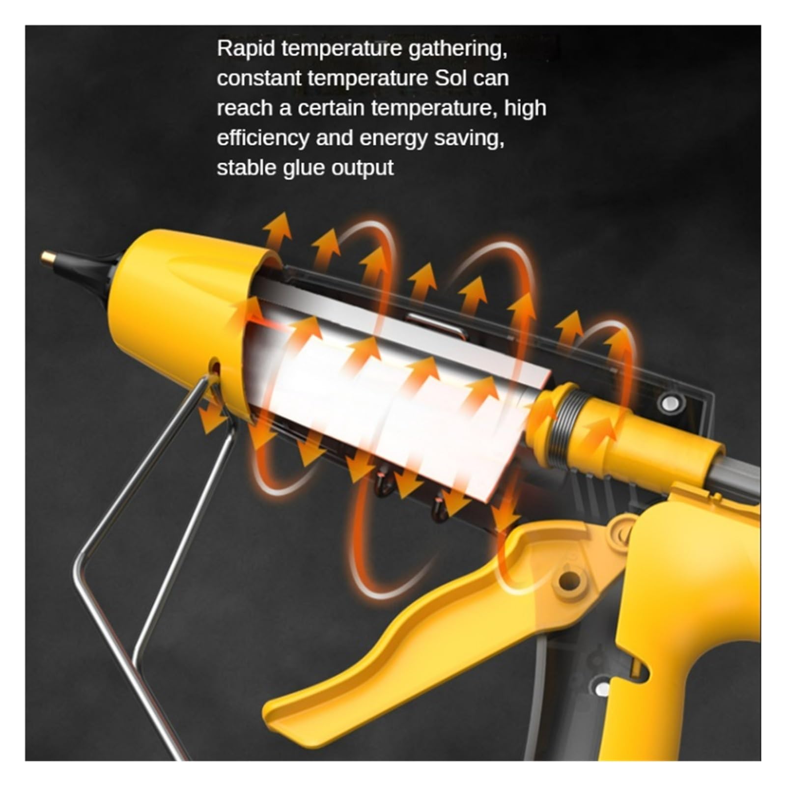Pistola For Colla A Caldo Da 150 W, Temperatura Regolabile, Bastoncini Di A 11 Mm, Strumenti Fatti A Mano Fai Te For La Casa Riscaldamento Rapido(150W-Digital-Yellow)