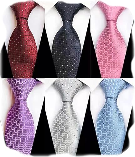 Vista 49 de WeiShang Lote de 6 corbatas clásicas de seda para hombre, corbatas tejidas jacquard