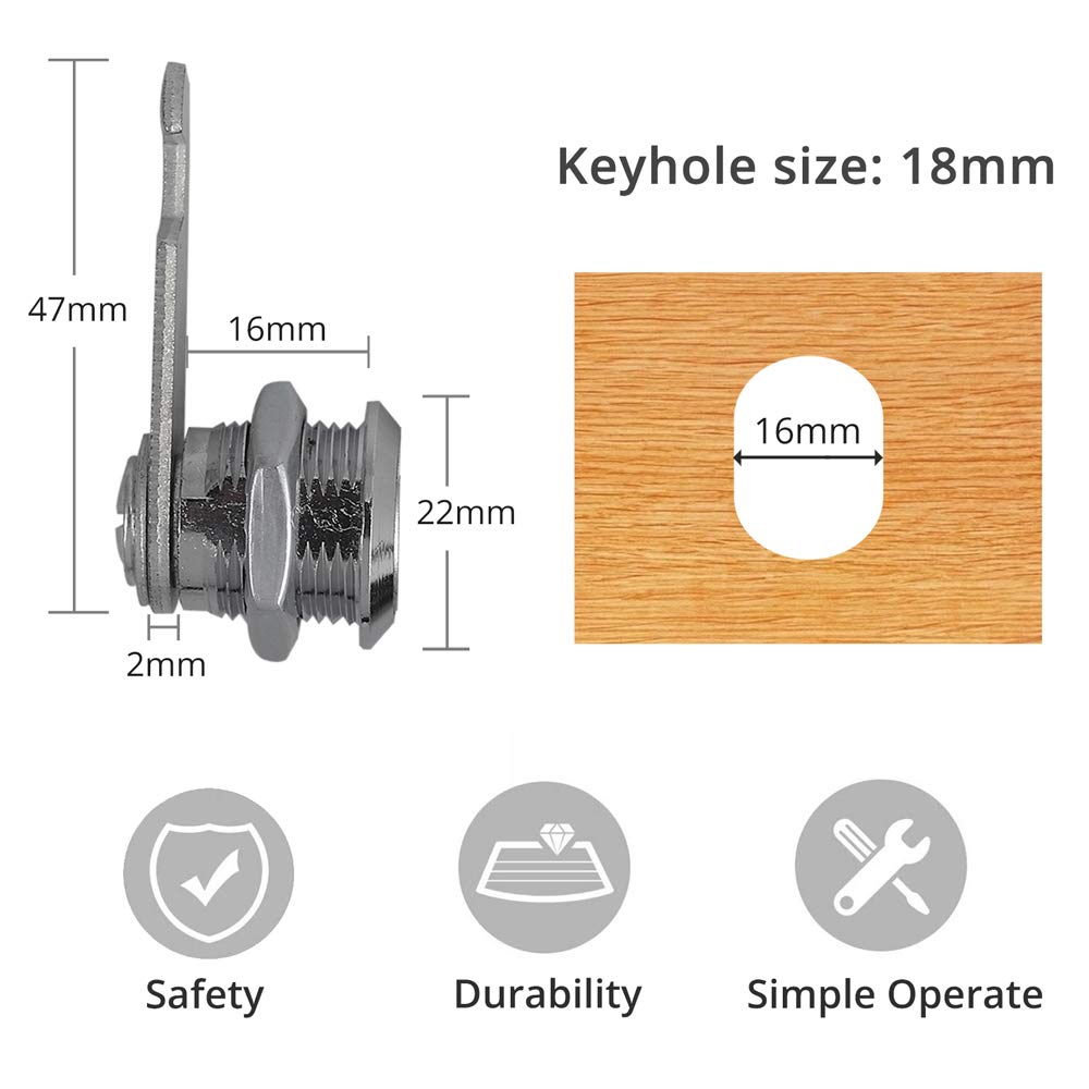 Bеѕt Dеаl Tanice Cam Lock 4 Pack 16mm Cabinet Locks Secure Important Files and Drawers Keyed Different with 8 Keys for Mailbox, Lockers, Cupboards, Cabinet, Toolbox Bеѕt Dеаl 🛒 Tanice Cam Lock 4 Pack 16mm Cabinet Locks Secure Important Files and Drawers Keyed Different with 8 Keys for Mailbox, Lockers, Cupboards, Cabinet, Toolbox