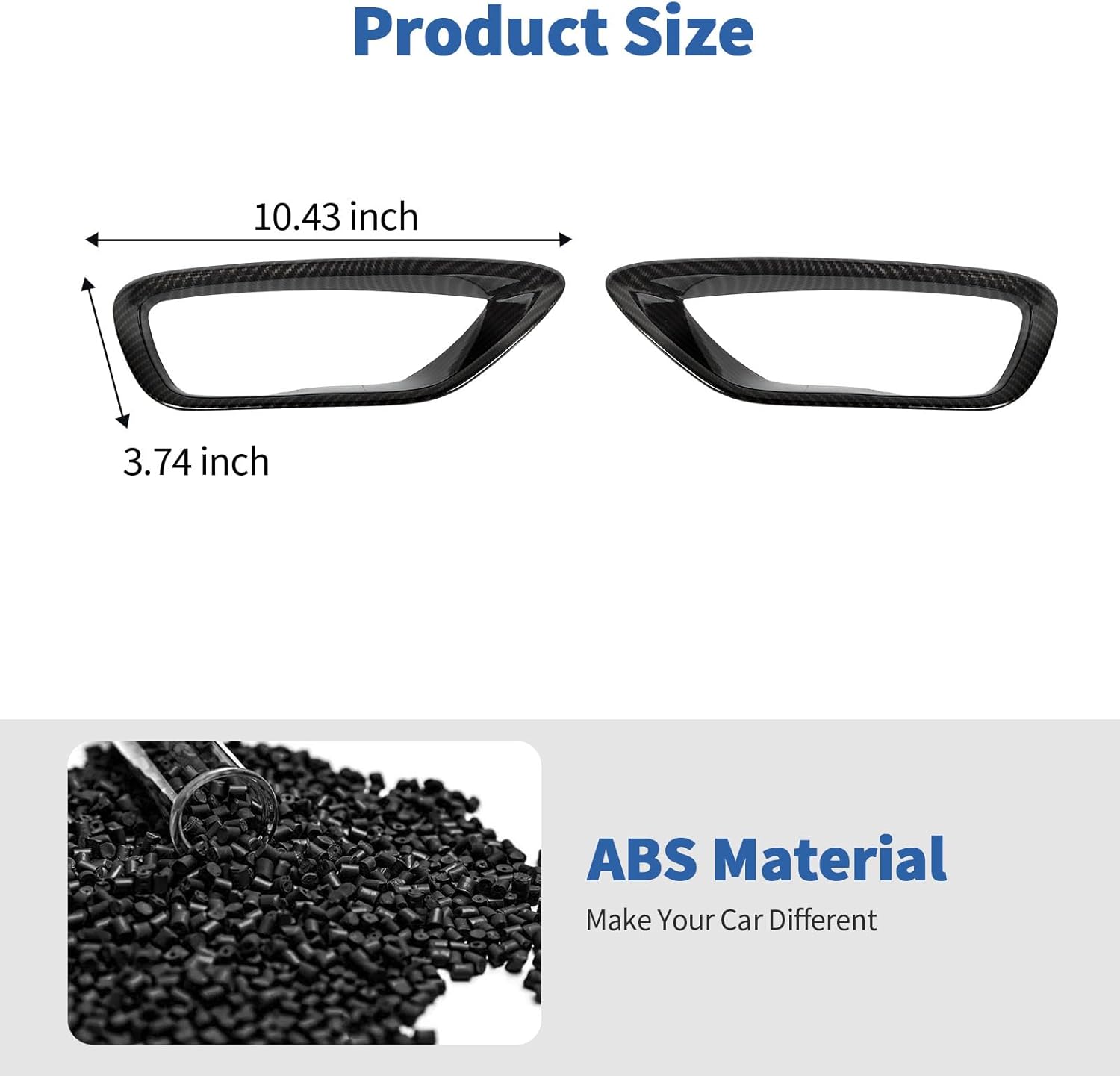 Jimen Compatible with 2018-2020 Jeep Grand Cherokee Front Fog Light Cover Trim (Carbon Fiber)