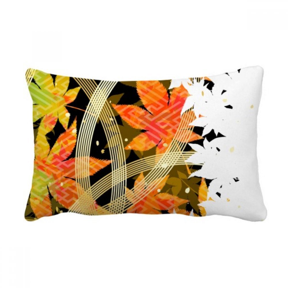 Coussin lombaire motif fleurs géométrie feuille d'érable multicolor décor canapé maison 16x24