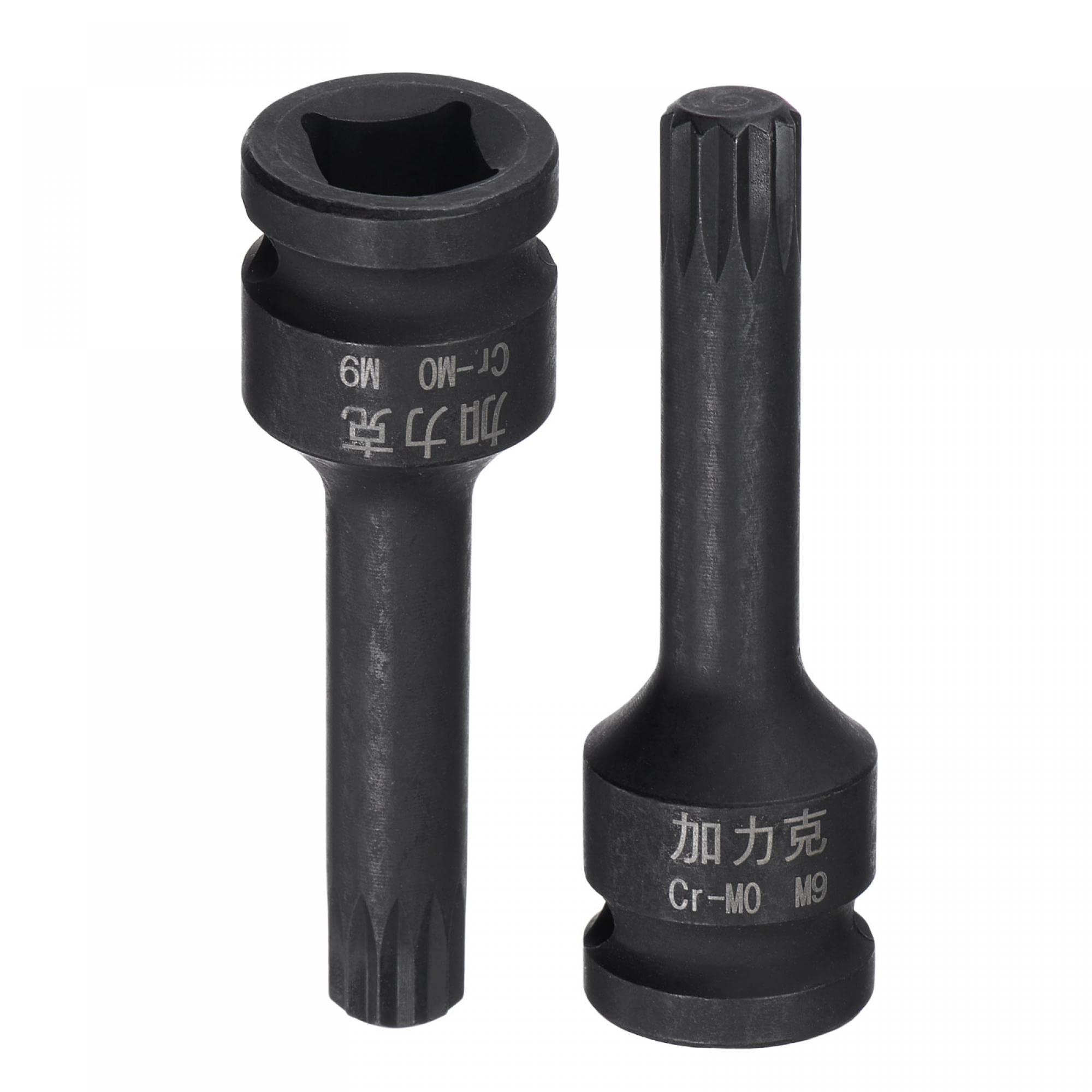 Schlagfeste Spline-Bit-Nuss M9 – 3/8" Antrieb, 60 Mm, Aus Chrom-Molybdän
