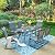 PHI VILLA 7 PCS Patio Dining Table Set, Large Metal Dining Table with Umbrella Hole & 6 Higher Backrest Chairs with Padded Textilene?Patio Table and Chairs for Yard