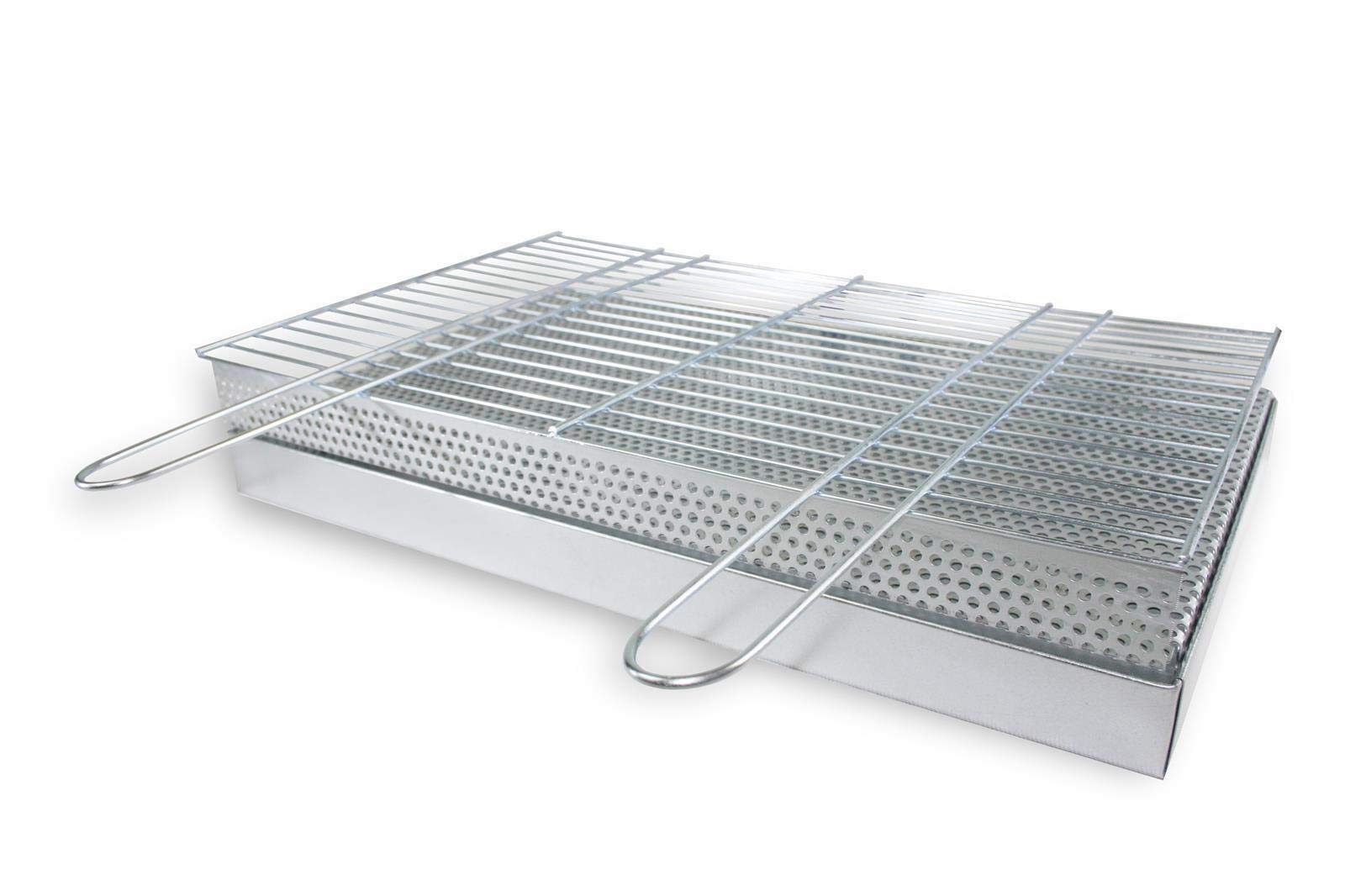 BitWa Pojemnik na popiół + ruszt do grillowania 4 mm + ruszt na węgiel 100 x 50 cm w zestawie kominek do grilla