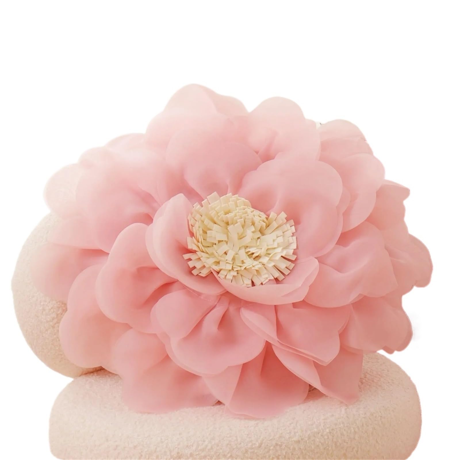 LCKKJHG Pink Flower Decoration Pillow Cover 30x50/45x45CM 3D Handmade Cushion For Office Home Pillowcase(1-45cm)