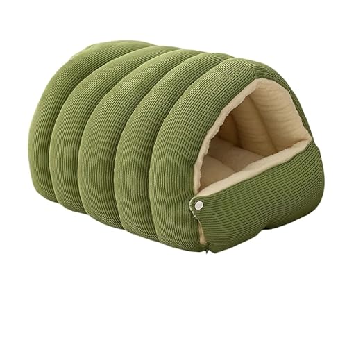 VSHEYDIDF コージーモンスターキャットベッド - 2026年冬用 暖かいキャットハウス|室内猫用キャットベッドで愛猫の安らぎを|取り外し可能なクッション付きキャットテント|猫と小型犬用の暖かい洞窟型スリーピングベッド パピーハウスで防寒対策(米色,