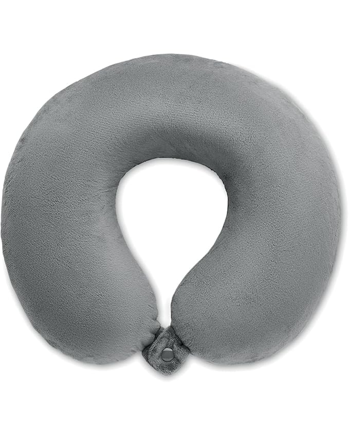 MASHUR FAB Cushion for Chair and Car Seat - Premium Memory Foam Pillow with Removable & Washable Cover (SF-25 Round Neck Traveling Pillow, 1)