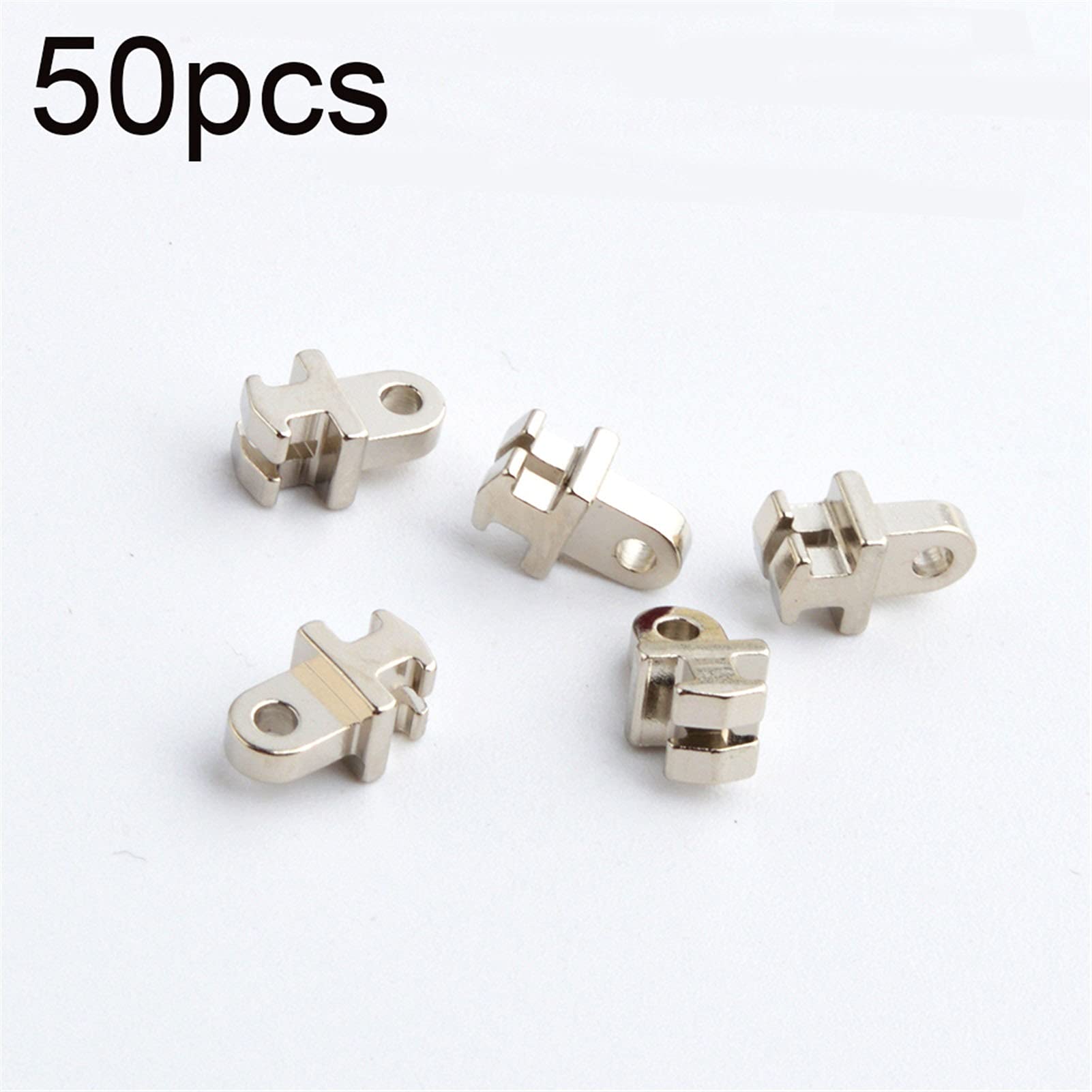 Zawias do okularów, 50 sztuk zębów pojedyncze zawiasy do okularów srebrne różne rozmiary plastikowa uszkodzona stal zastępcza(3.5x1.5mm)