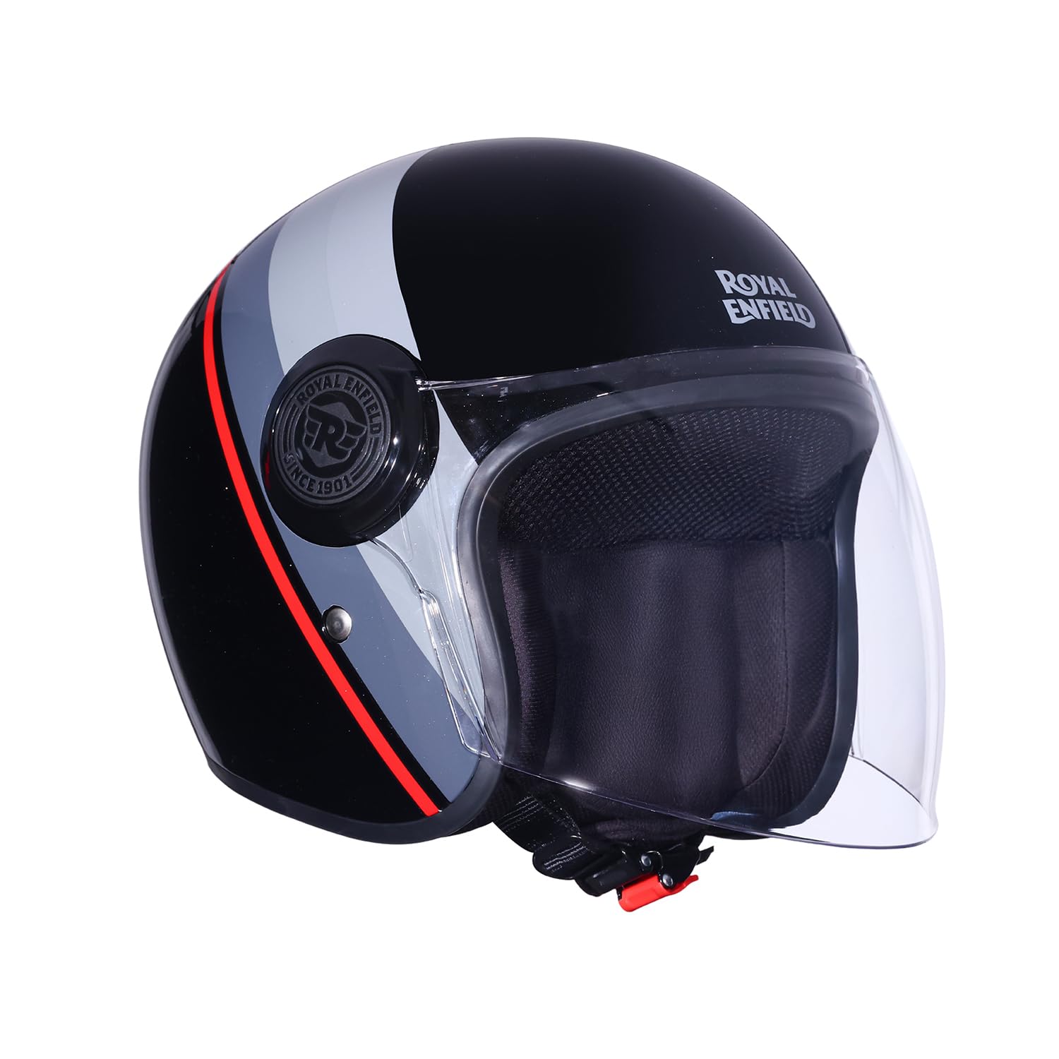 Royal Enfield Copter of Tide Open Face Helmet | Lightweight Design | High-Impact ABS Shell | Certification: ISI & DOT | UV Treated Scratch Resistant Visor | Micrometric Buckle | RED M-image-28