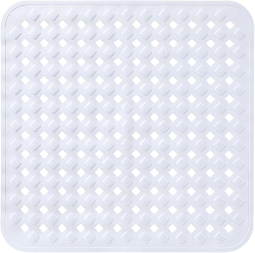 Miniatura 16 de Yimobra Alfombra de ducha cuadrada antideslizante, con ventosas superfuertes, alfombra de baño de 21 x 21 pulgadas con orificios de drenaje, lavable