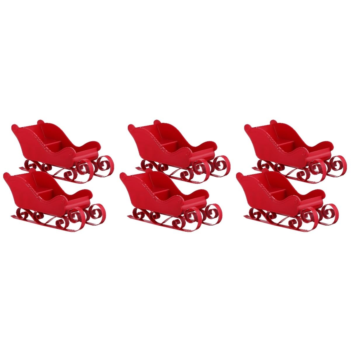PartyKindom 3 Sätze Weihnachtsschlitten Winterdeko Weihnachtskorbschlitten Weihnachtshandwerk Weihnachtstischschlitten Schlitten Für Christbaumplatte Weiden Plastik Rot 2 Stück * 3