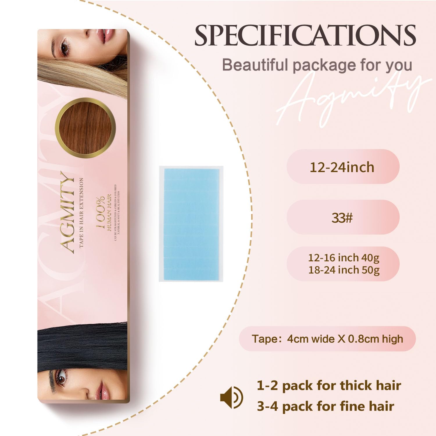 Invisible Tape in Hair Extensions Human Hair Dark Auburn 14 inches 20pcs 40g/pack Straight Seamless Weft Skin Thick Hair Tape in Extensions(14 inches #33 Dark Auburn)