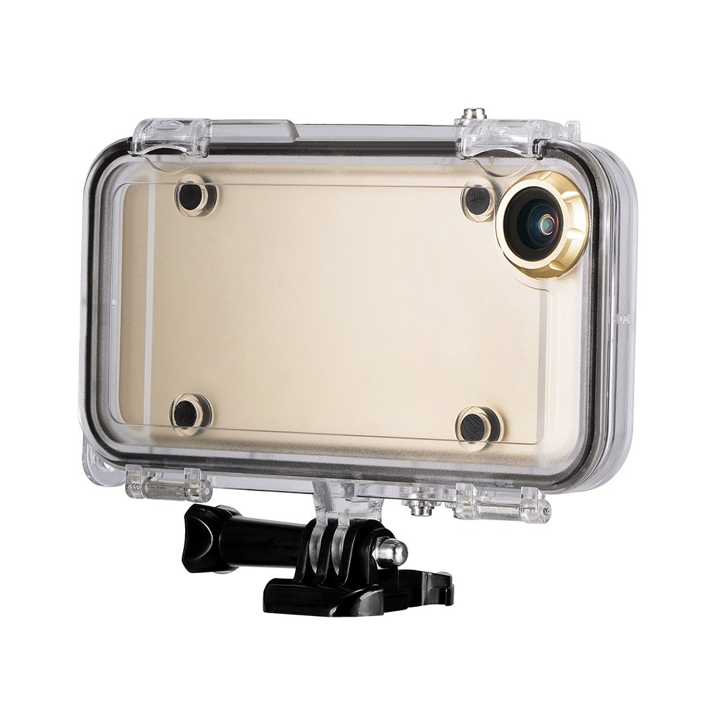 Extreme Sports Waterproof Action Case Chase Mount 170 Degrees Wide Angle Lens for Iphone 6 6s 4.7inch Like Action Camera for Swimming Helmet Bicycle [Transparent]