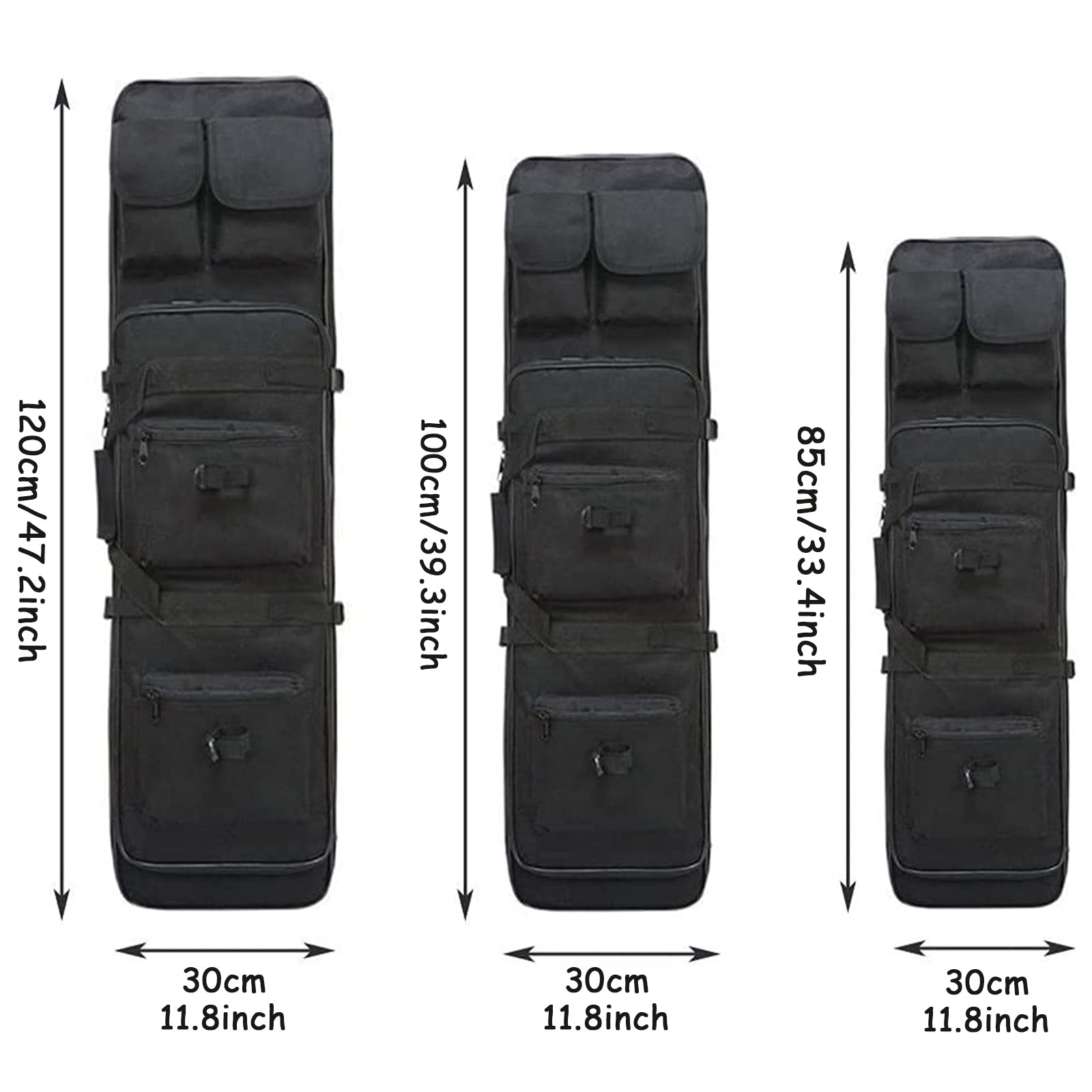 Sac a Dos Fusil Housse De Transport Airsoft,Housse de Transport pour Fusils à Air Fusils De Chasse,Chasse Rembourée Sac,Oxford Stockage,Stockage et Transport,Noir,120cm/47.2in