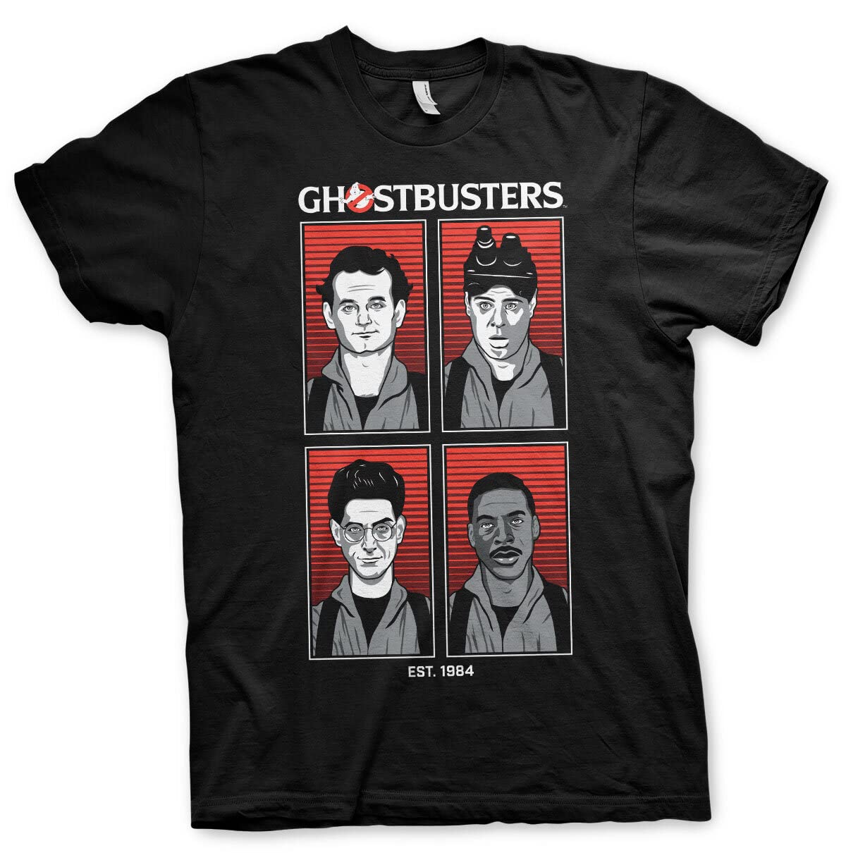 Ghostbusters Men's Black Officially Licensed Original Team T-Shirt (Black), Small