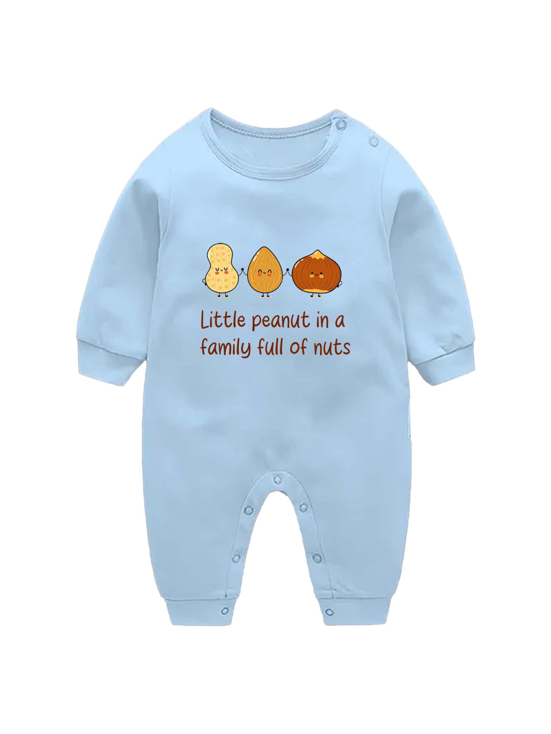 Little peanut in a family full of nuts Printed Newborn Baby Cotton Baby BodySuit for baby girl baby boy-image-34